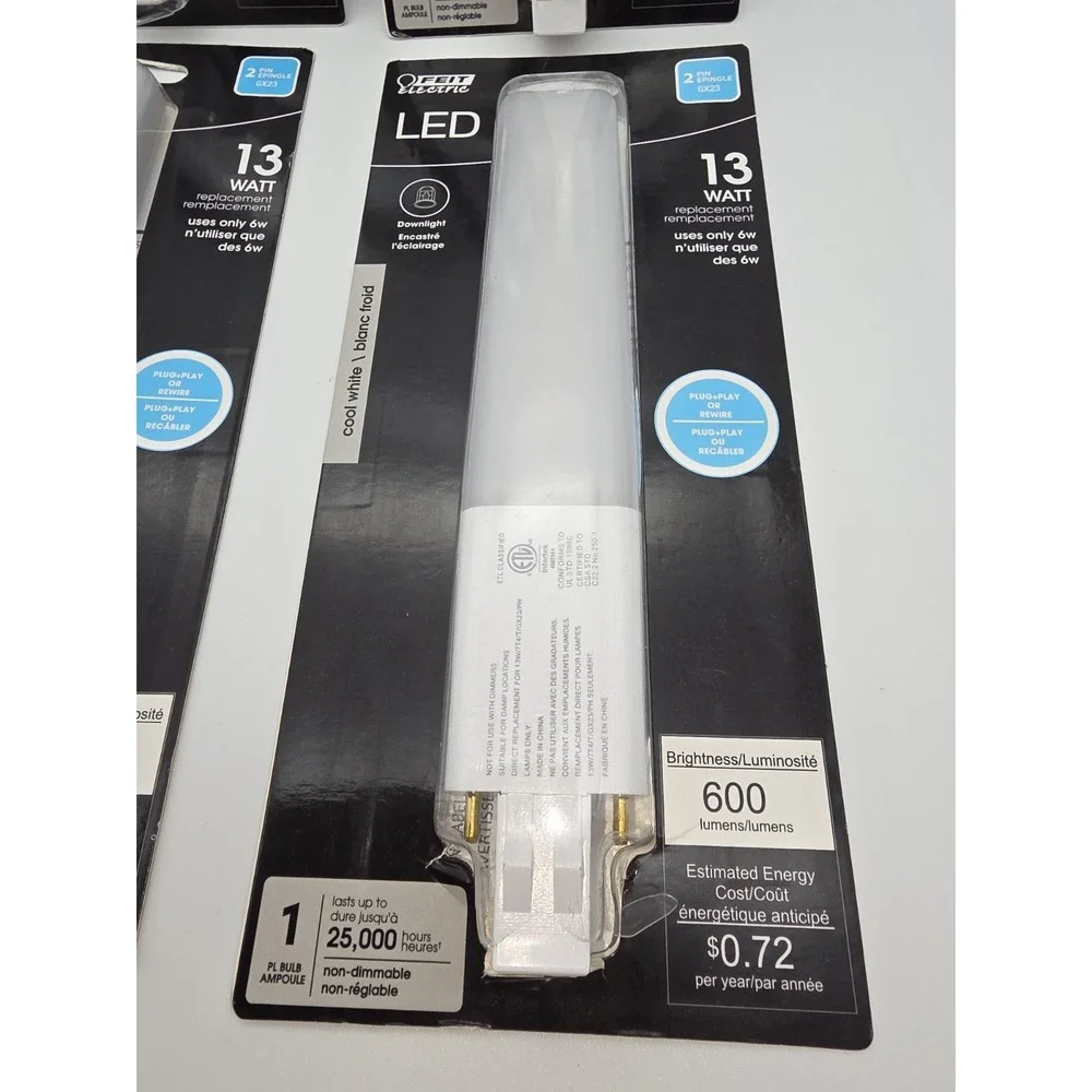 Feit Electric 13-Watt Equivalent PL Horizontal CFLNI Bi-Pin Plug-in GX23 B (4PK)
